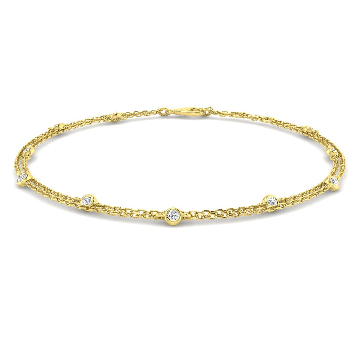 18ct Yellow Gold 0.15ct G SI2 Diamond Bracelet