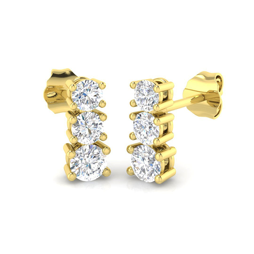 9ct Yellow Gold 0.69ct Laboratory Grown CVD Earrings