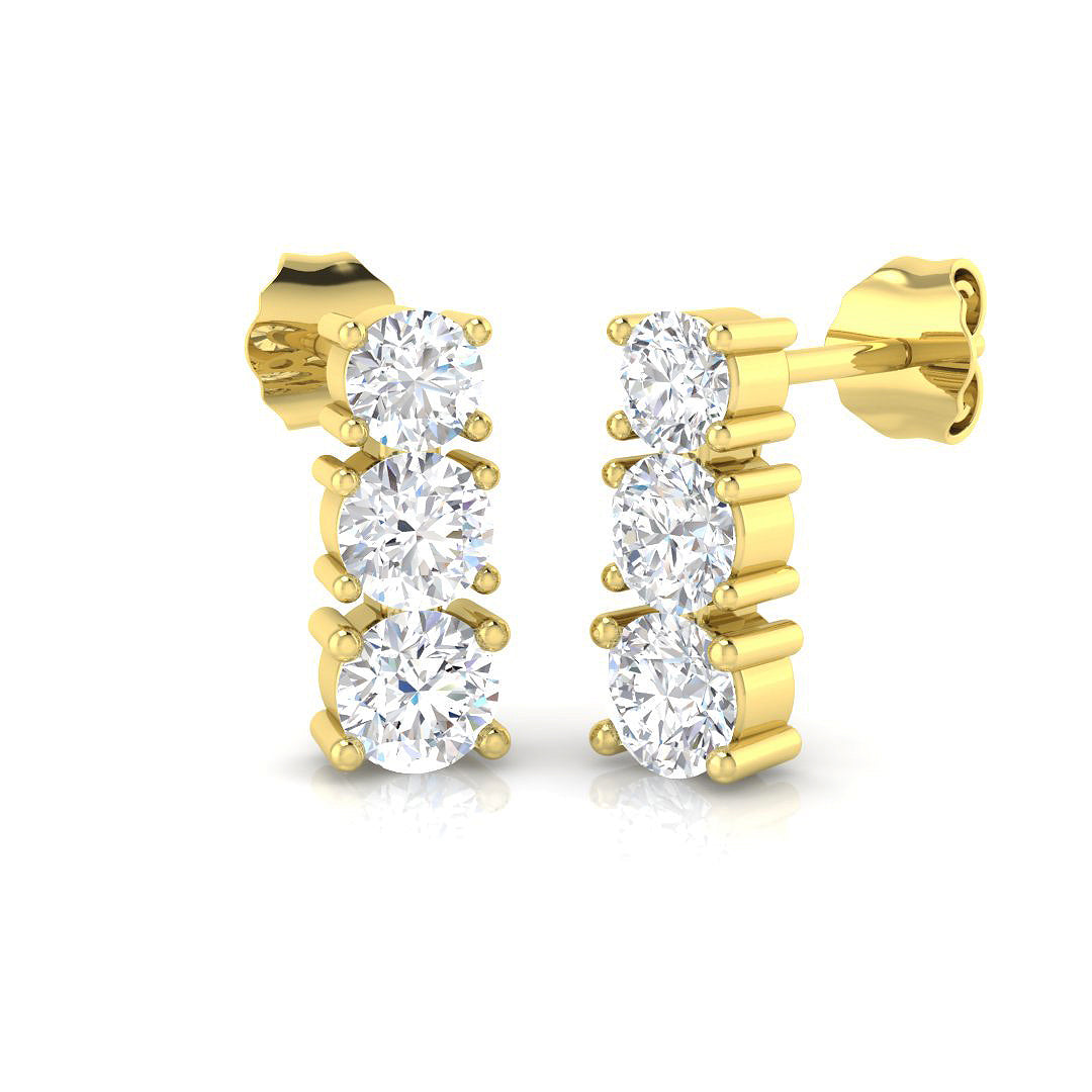 18ct Yellow Gold 1.35ct G SI1 Diamond Earrings