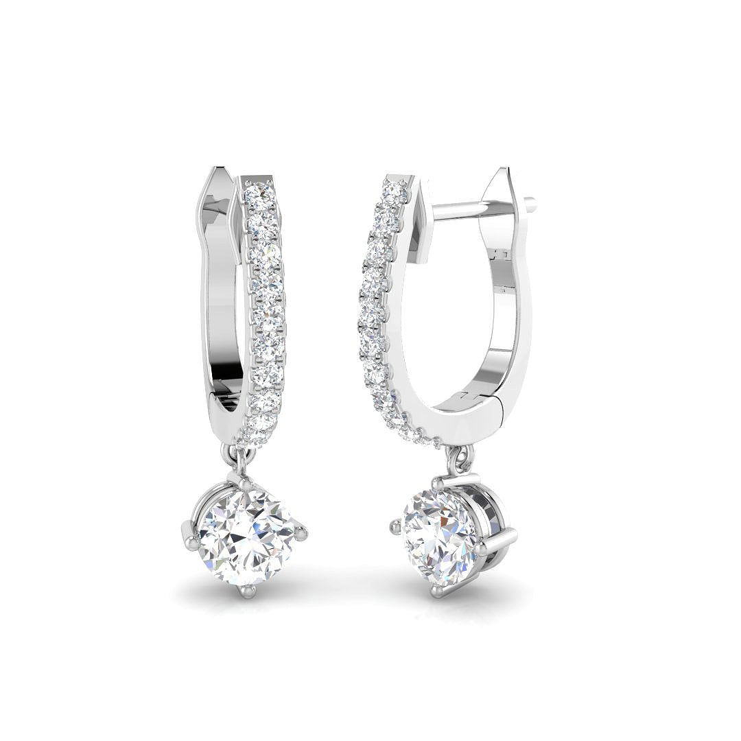18ct White Gold 0.98ct G SI1 Diamond Earrings