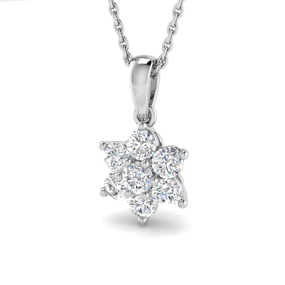 9ct White Gold 0.52ct G I1 Diamond Pendant