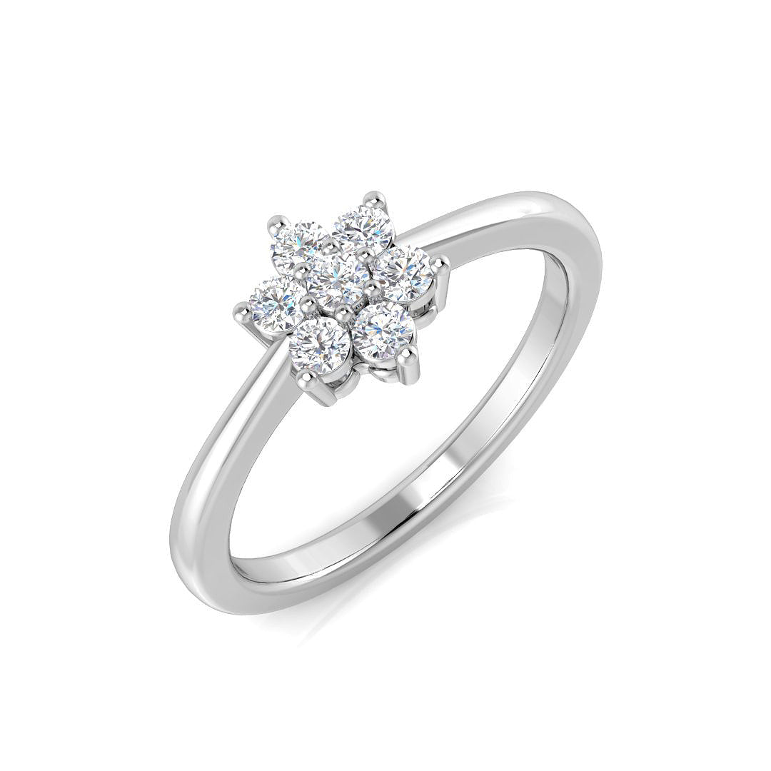 9ct White Gold 0.25ct Laboratory Grown CVD Ring