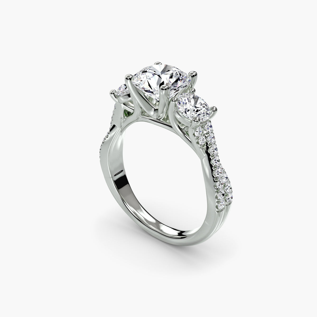 White Gold, Round, angle view