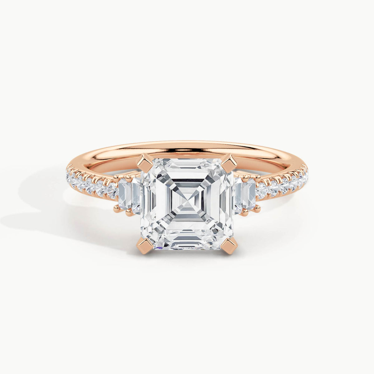 Rose Gold, Asscher, down view