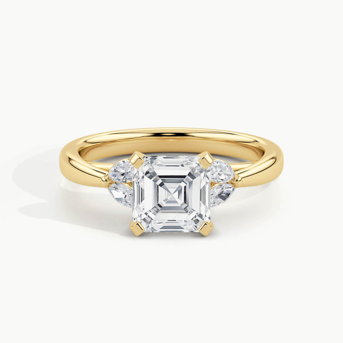 Yellow Gold, Asscher, down view