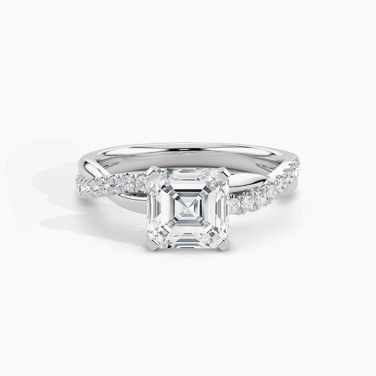 950 Platinum, Asscher, down view