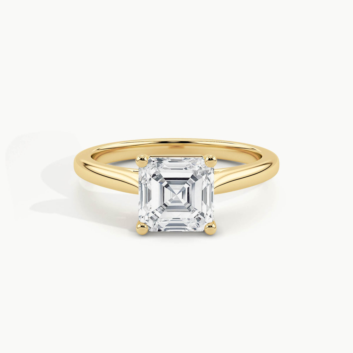 Yellow Gold, Asscher, down view