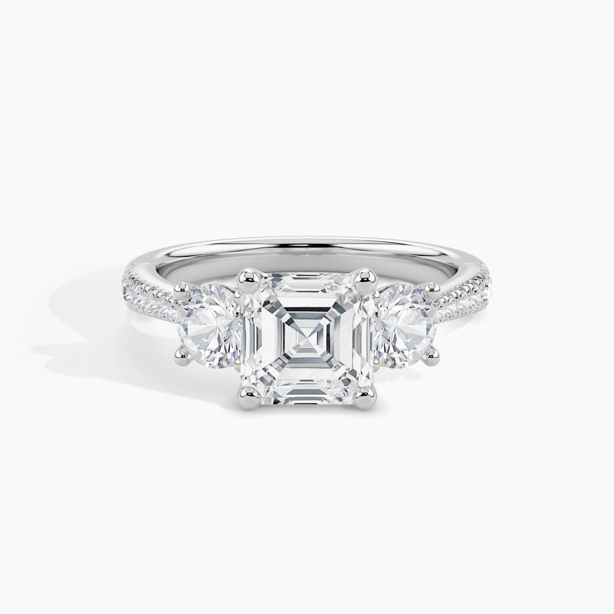 950 Platinum, Asscher, down view