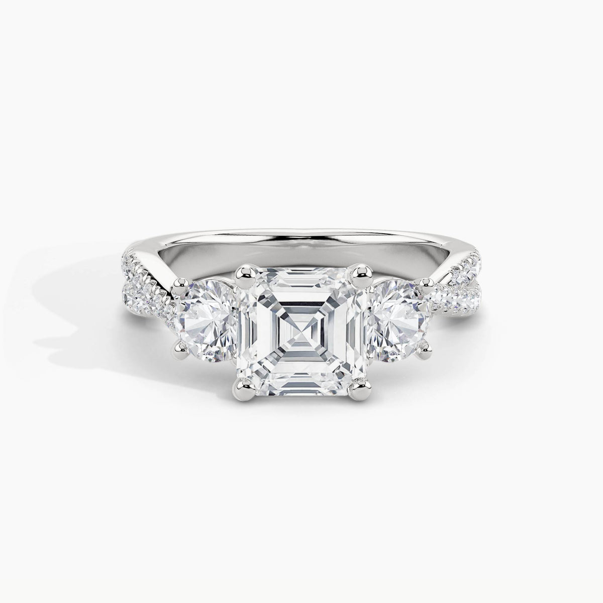 950 Platinum, Asscher, down view