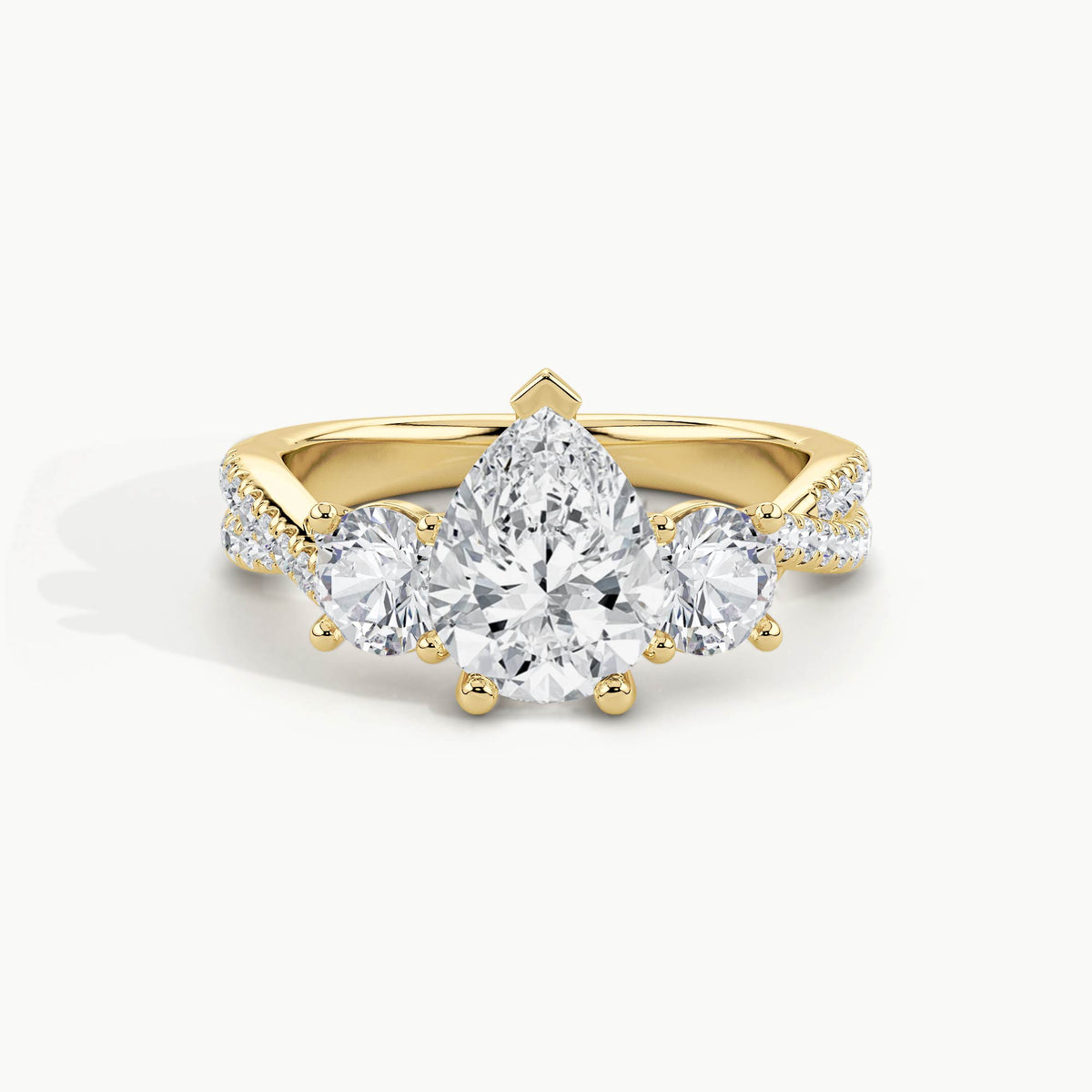 Yellow Gold, Pear, down view