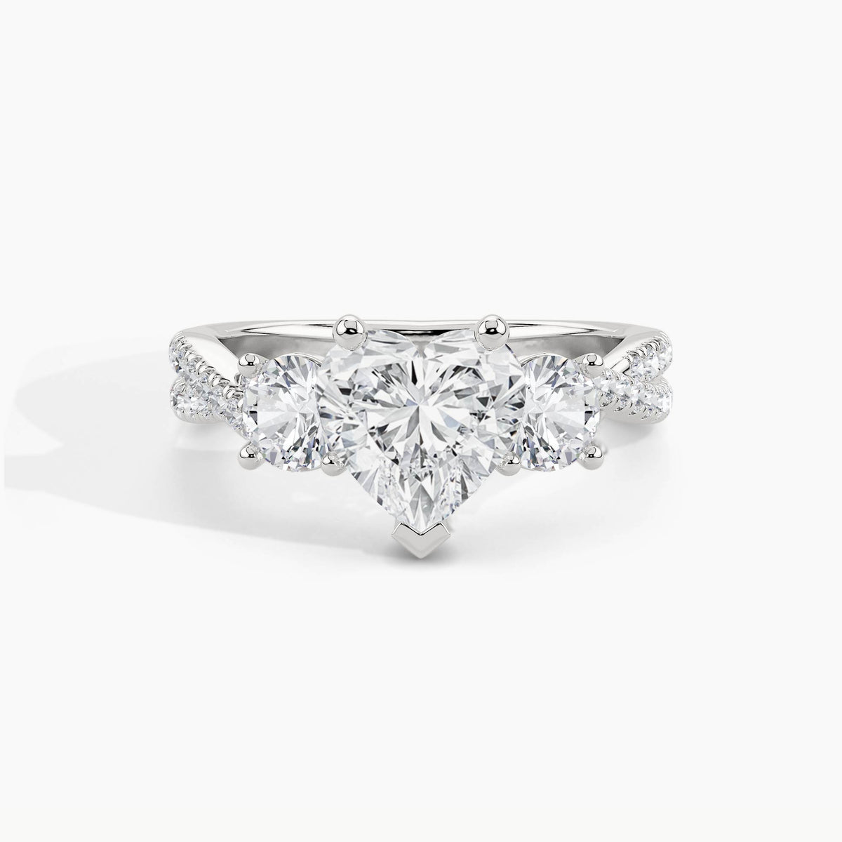 950 Platinum, Heart, down view