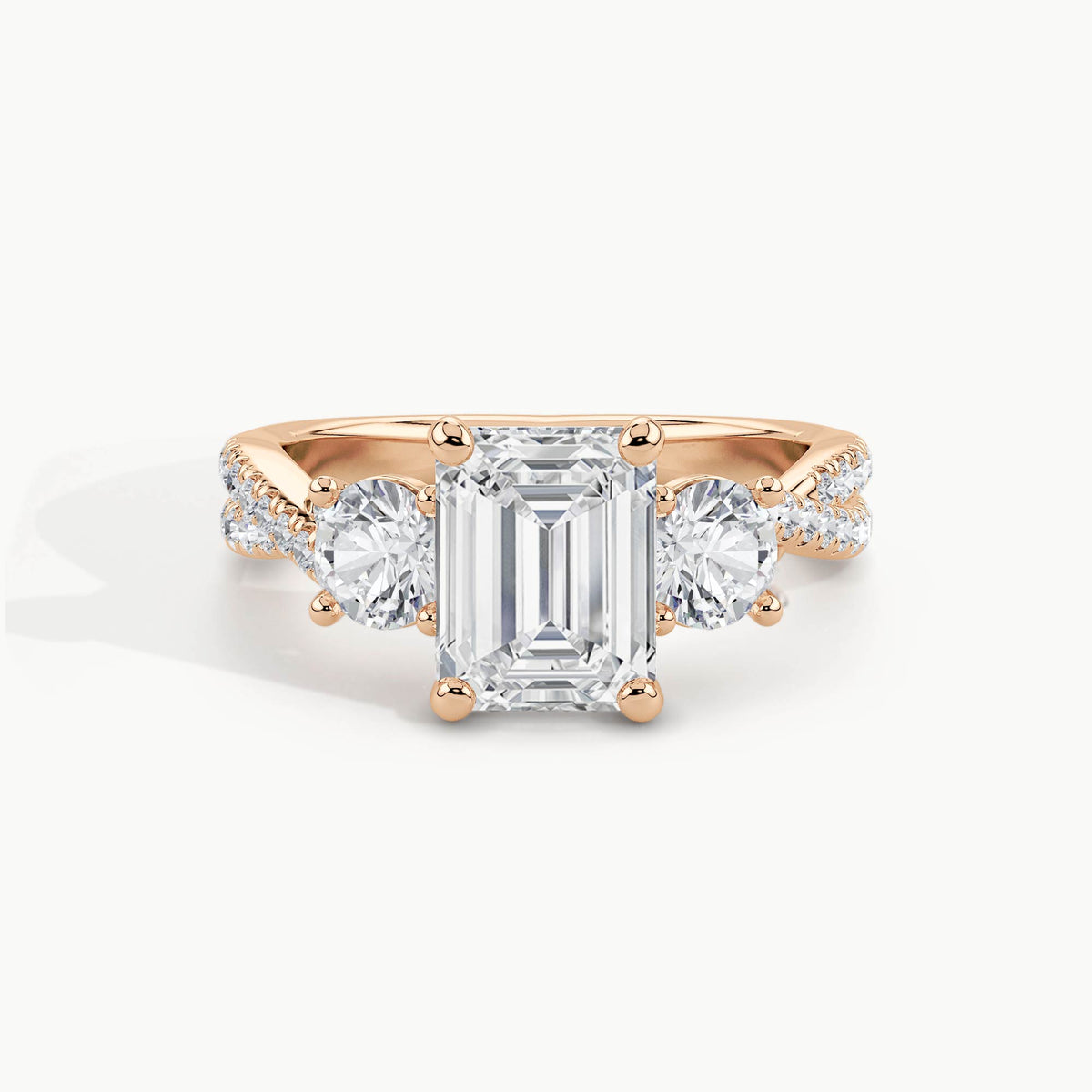 Rose Gold, Emerald, down view