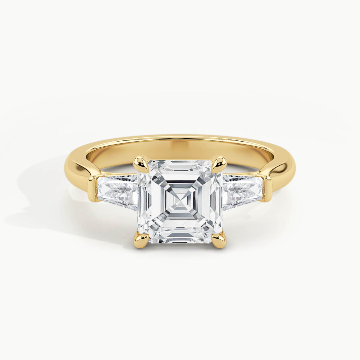 Yellow Gold, Asscher, down view