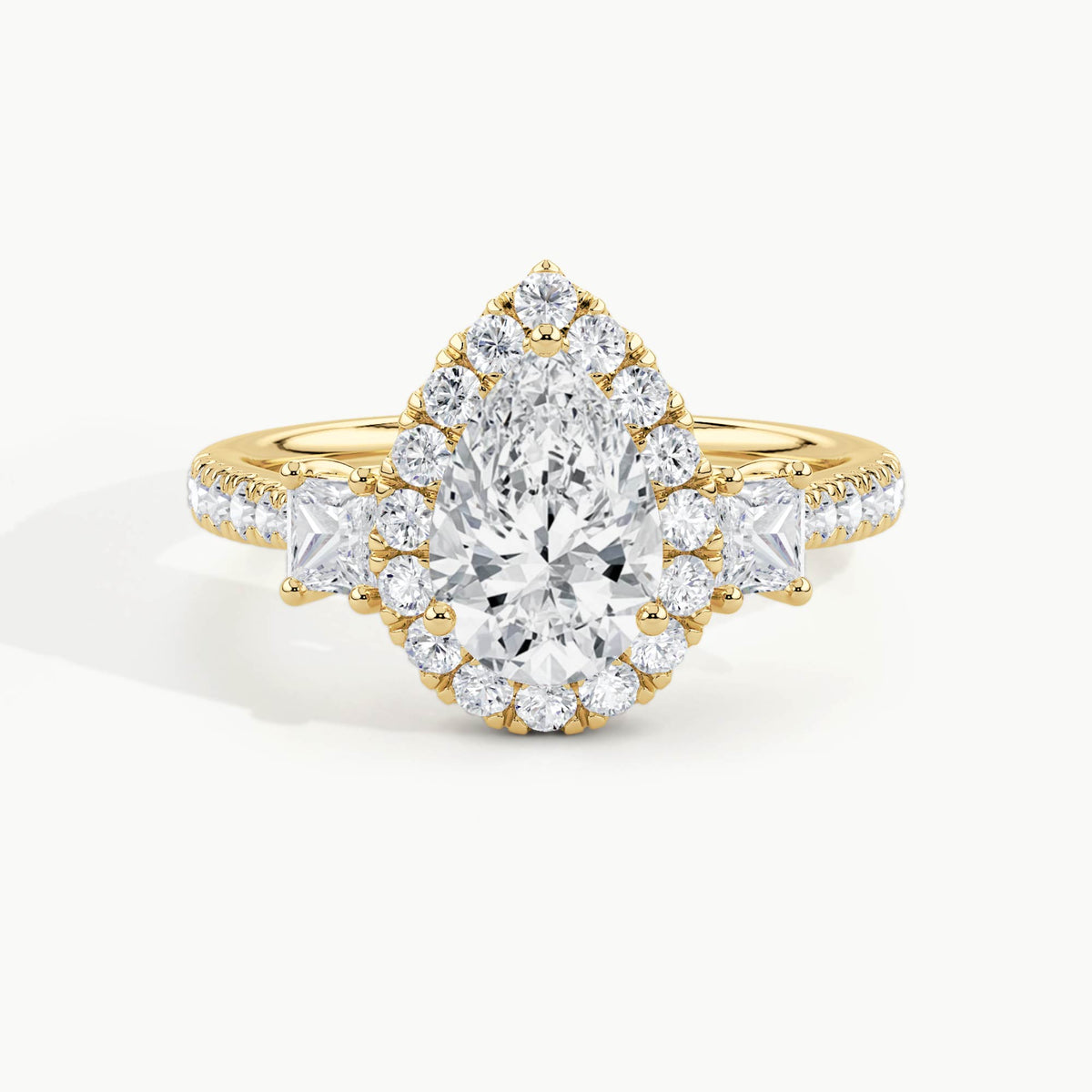 Yellow Gold, Pear, down view