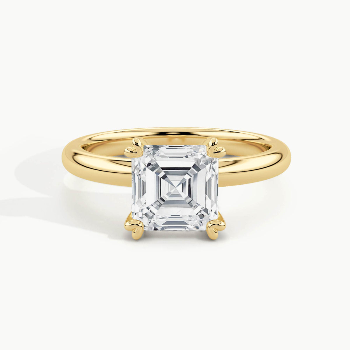 Yellow Gold, Asscher, down view