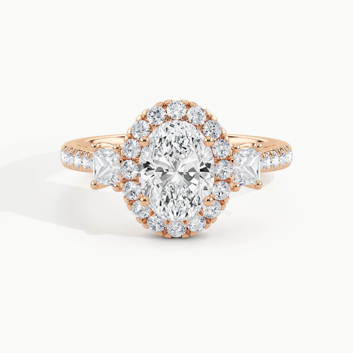 Rose Gold, Oval, down view