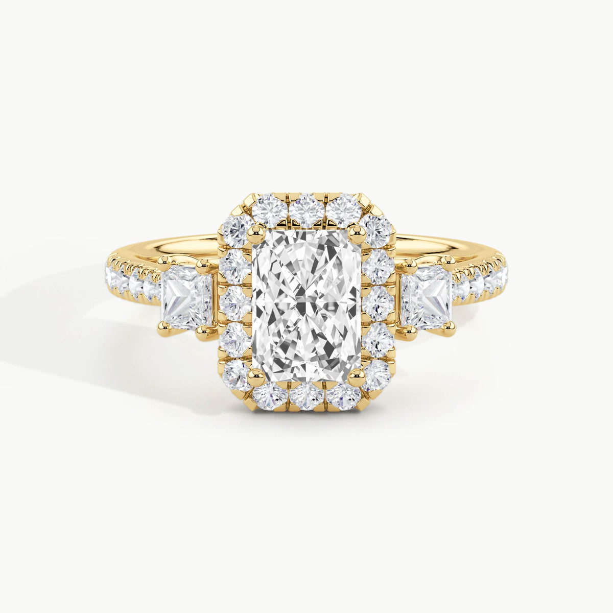 Yellow Gold, Radiant, down view