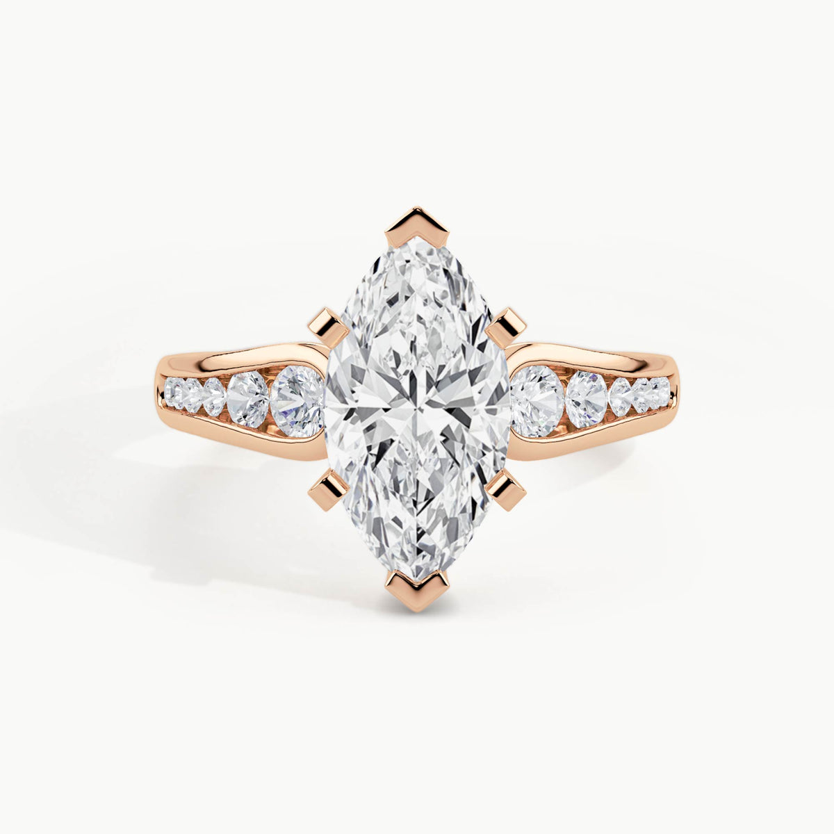 Rose Gold, Marquise, down view