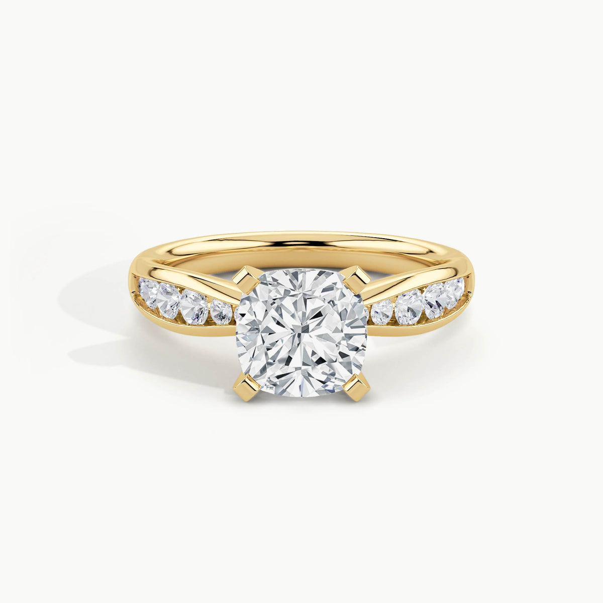 Yellow Gold, Cushion, down view