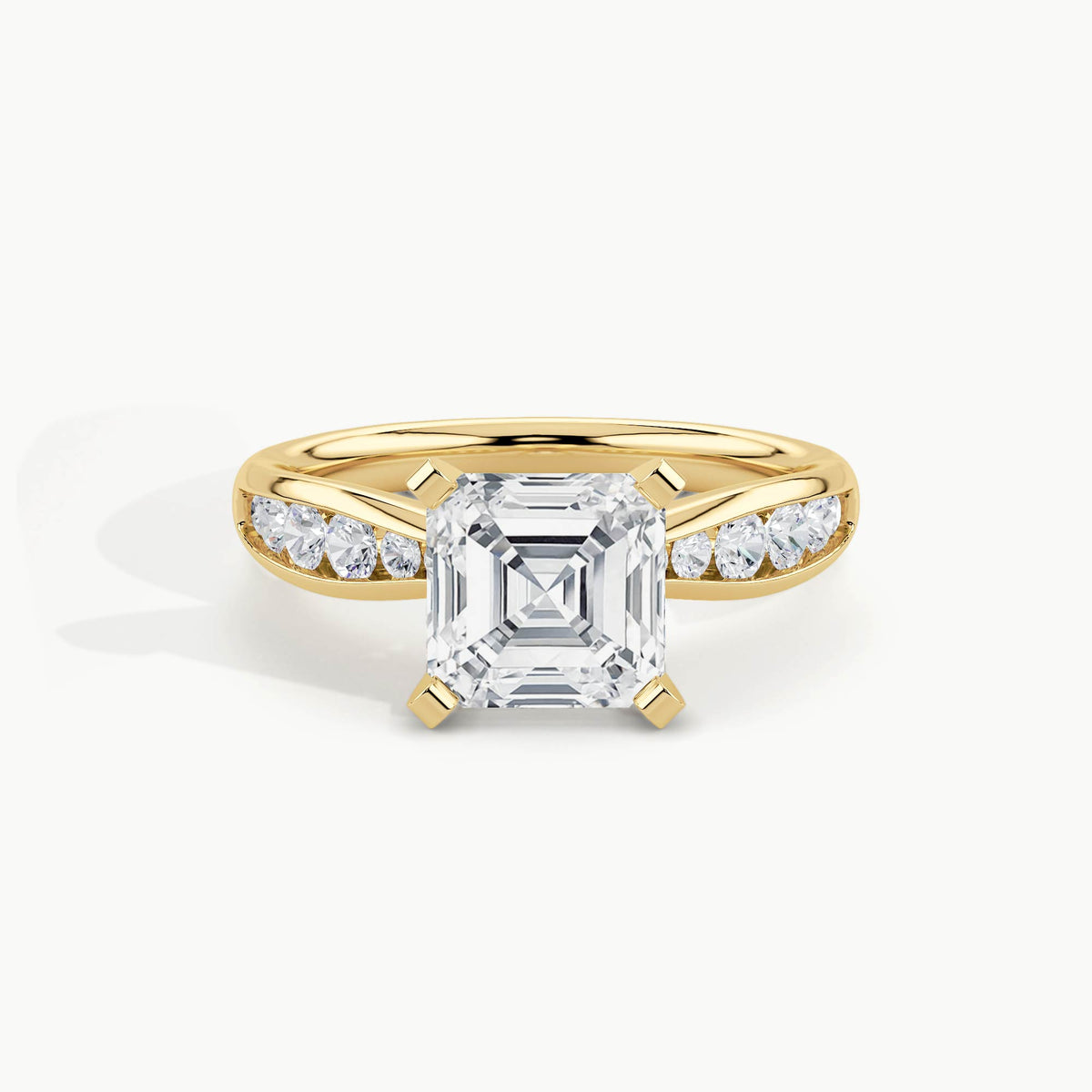Yellow Gold, Asscher, down view