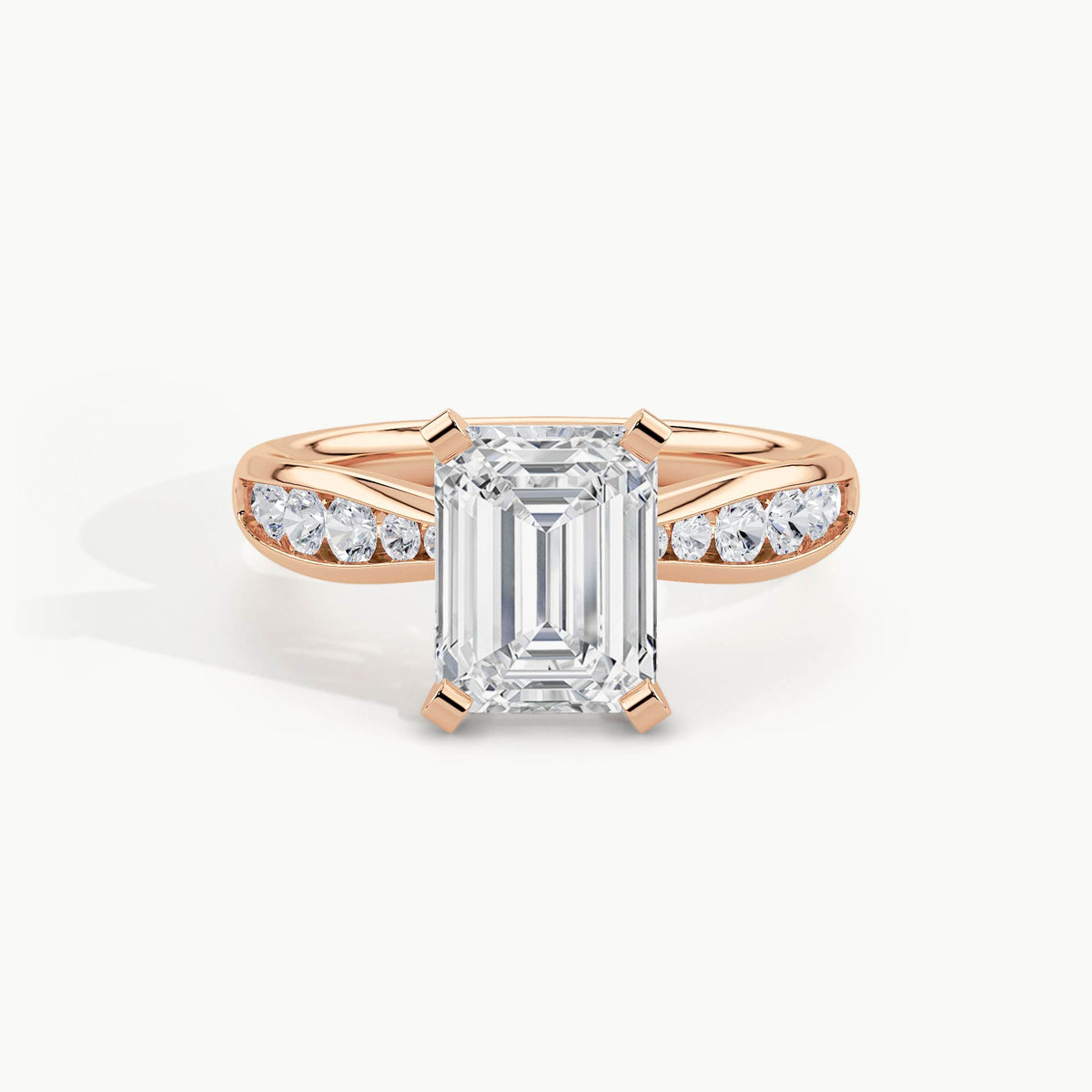 Rose Gold, Emerald, down view