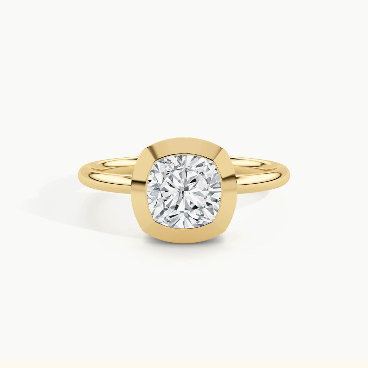 Yellow Gold, Cushion, down view