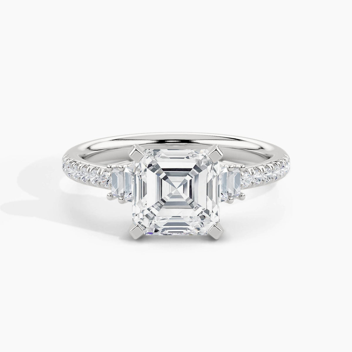 950 Platinum, Asscher, down view