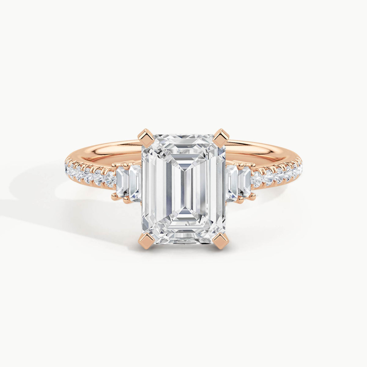 Rose Gold, Emerald, down view