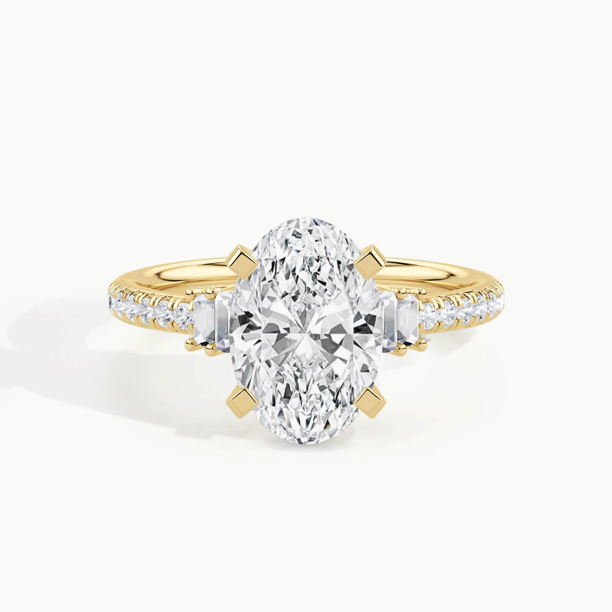 Yellow Gold, Oval, down view