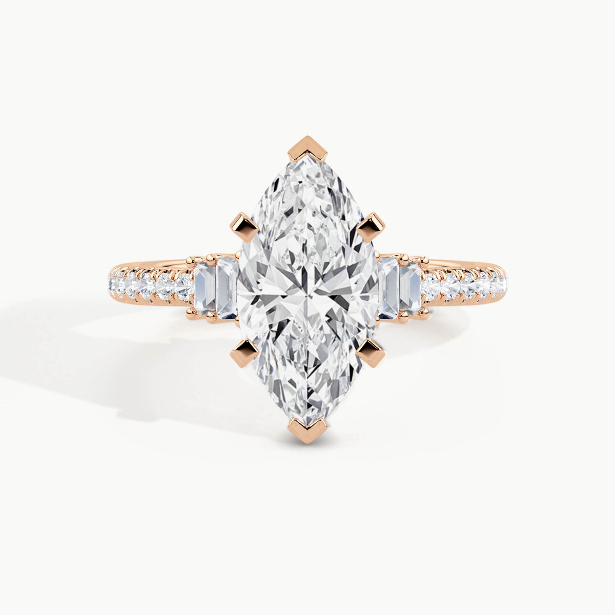 Rose Gold, Marquise, down view