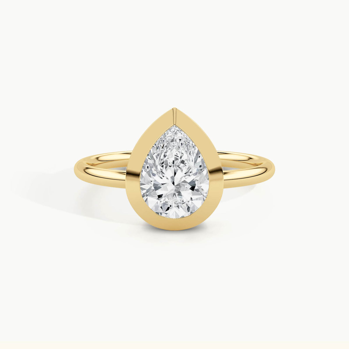 Yellow Gold, Pear, down view