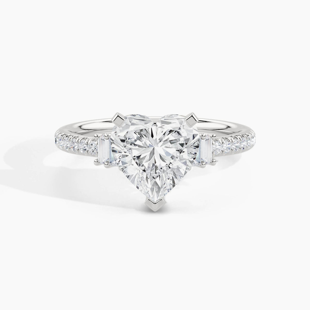 950 Platinum, Heart, down view