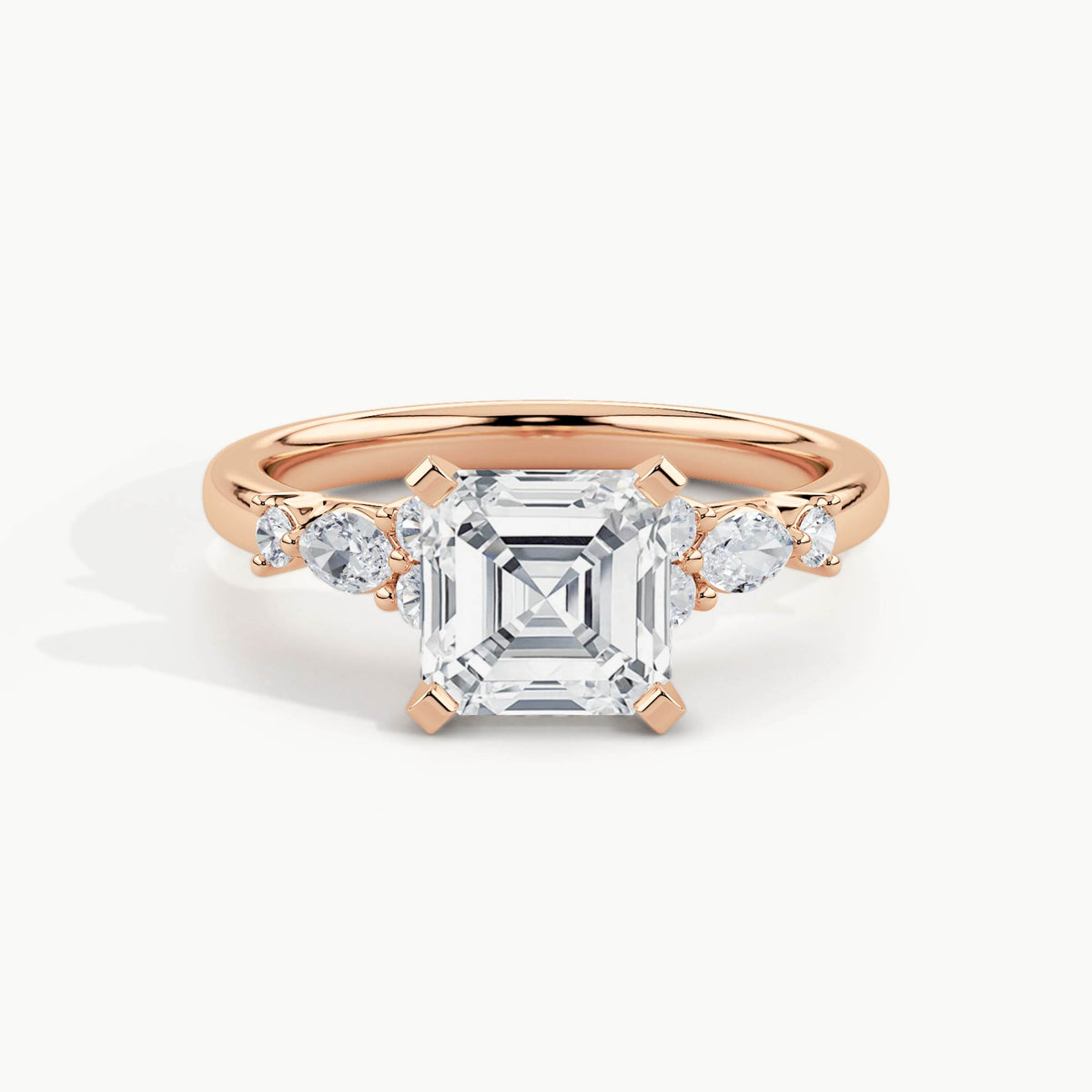 Rose Gold, Asscher, down view