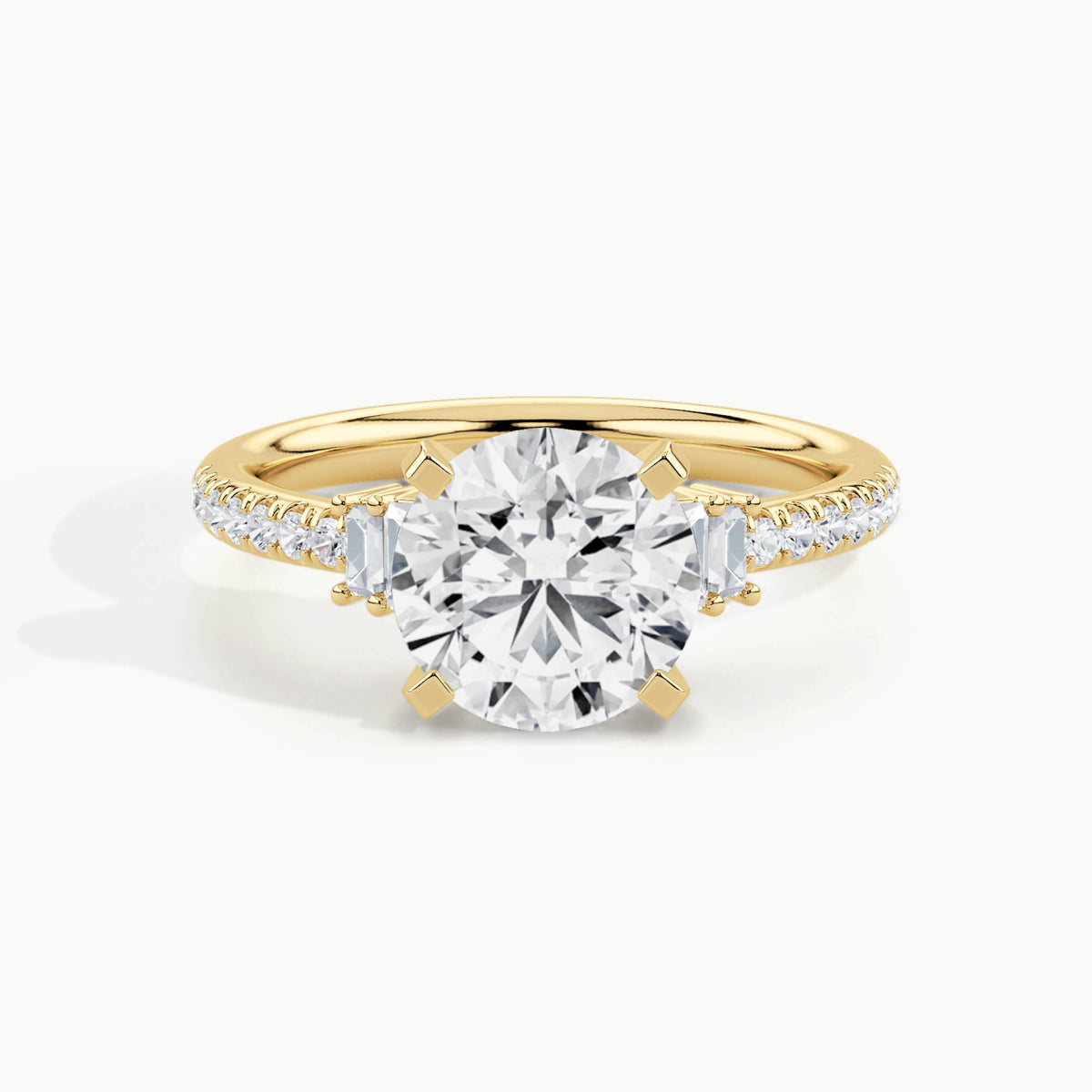 Yellow Gold, Round, down view