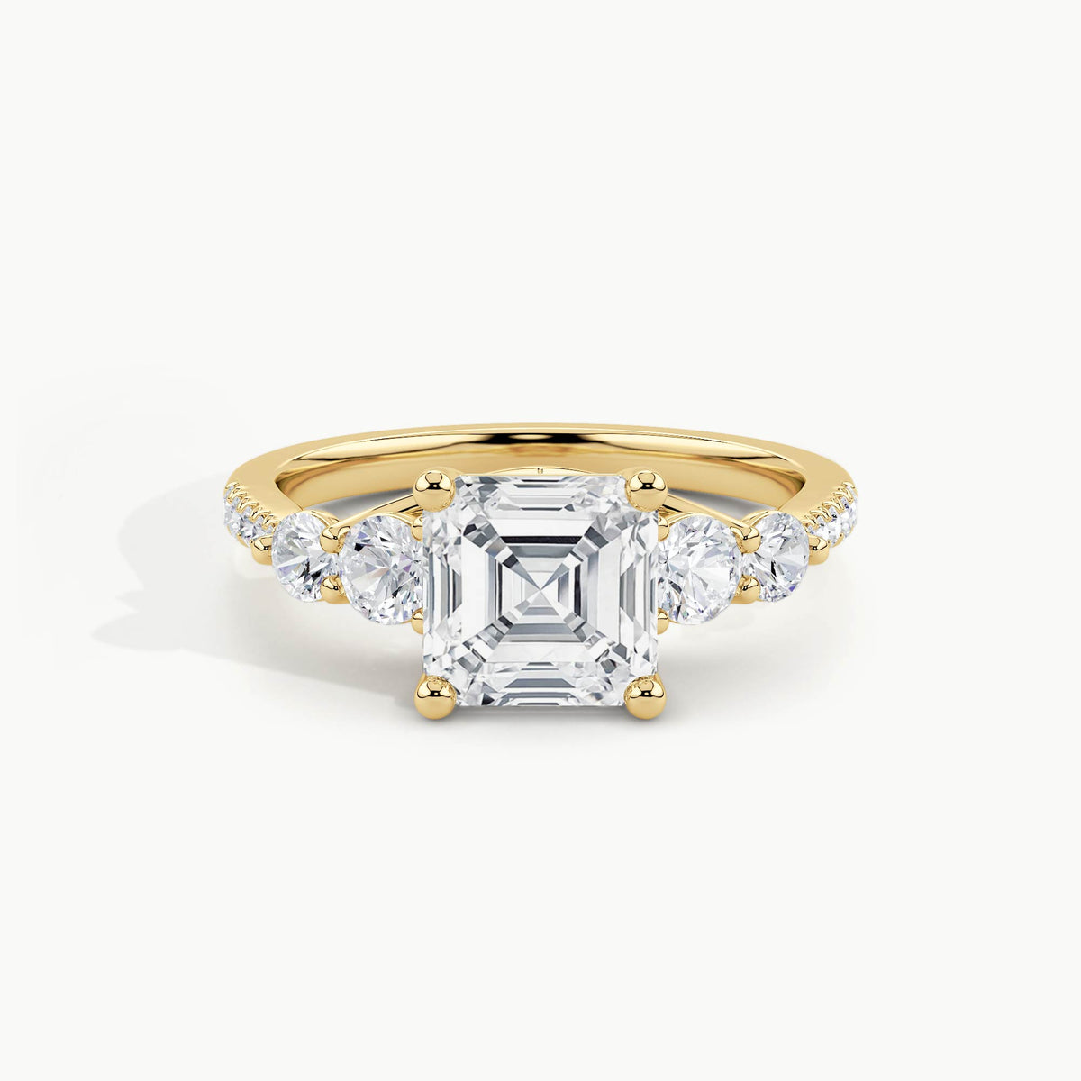 Yellow Gold, Asscher, down view