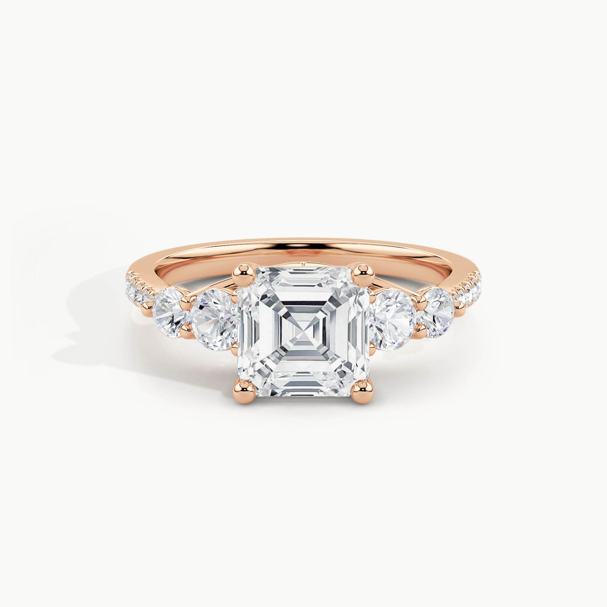 Rose Gold, Asscher, down view