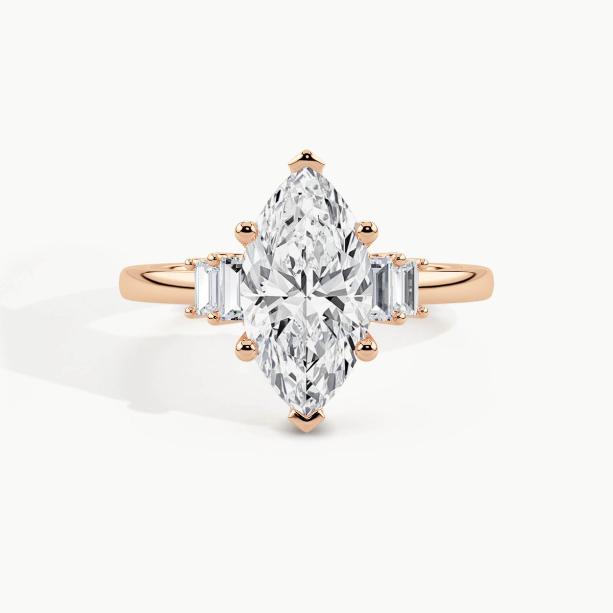 Rose Gold, Marquise, down view