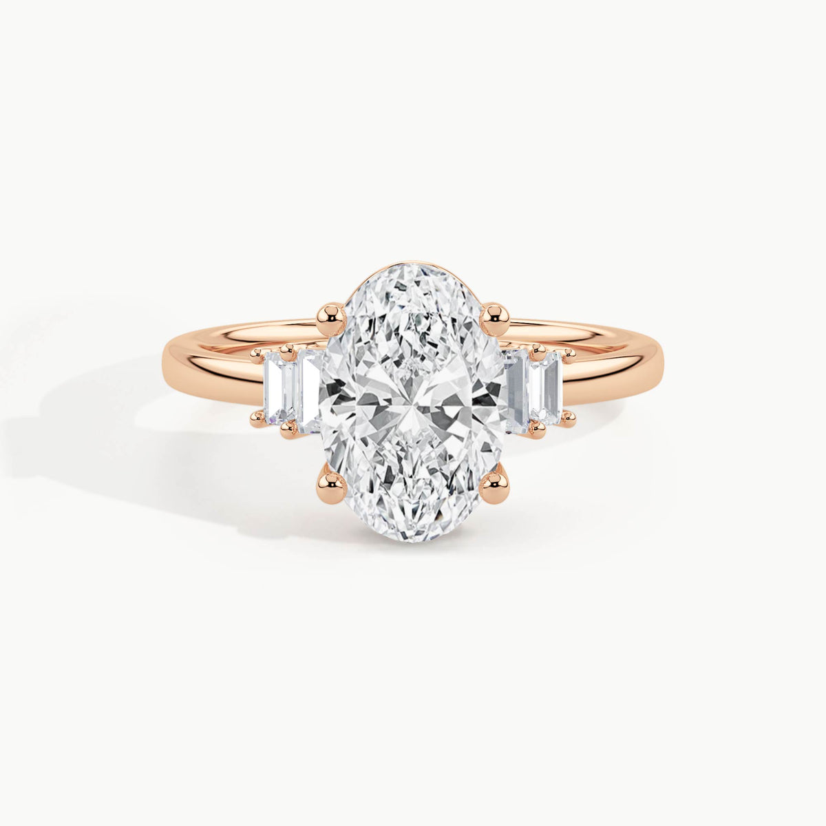 Rose Gold, Oval, down view