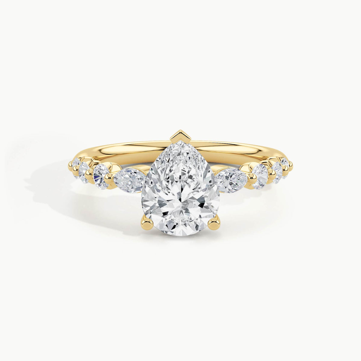 Yellow Gold, Pear, down view