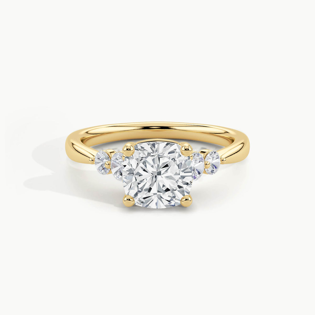 Yellow Gold, Cushion, down view