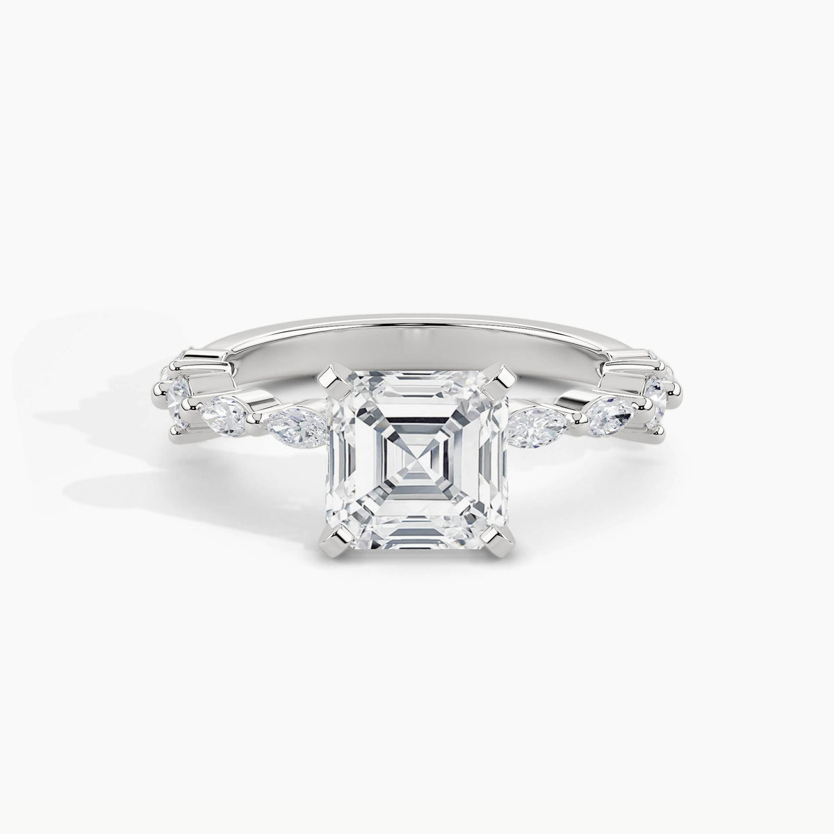 950 Platinum, Asscher, down view