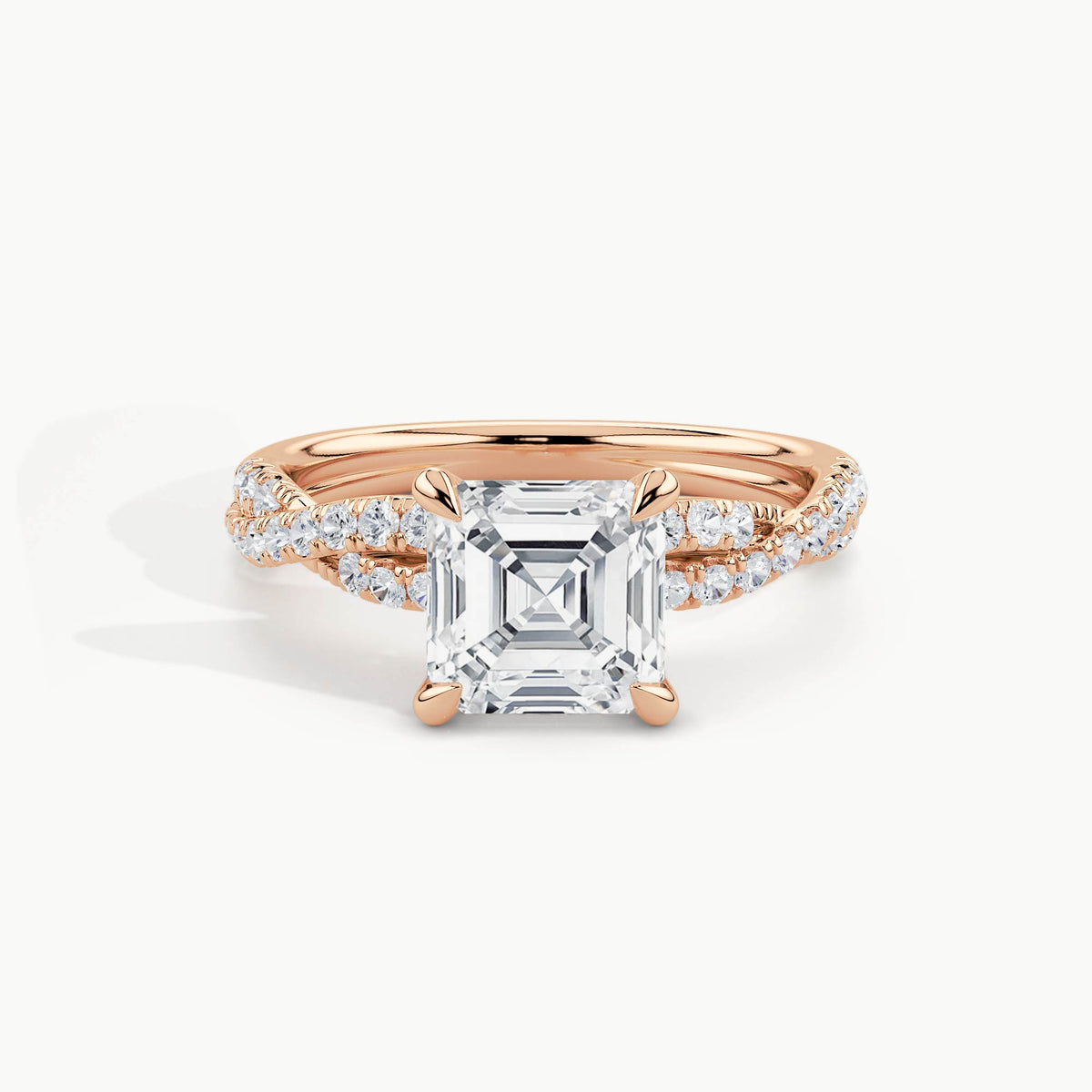 Rose Gold, Asscher, down view