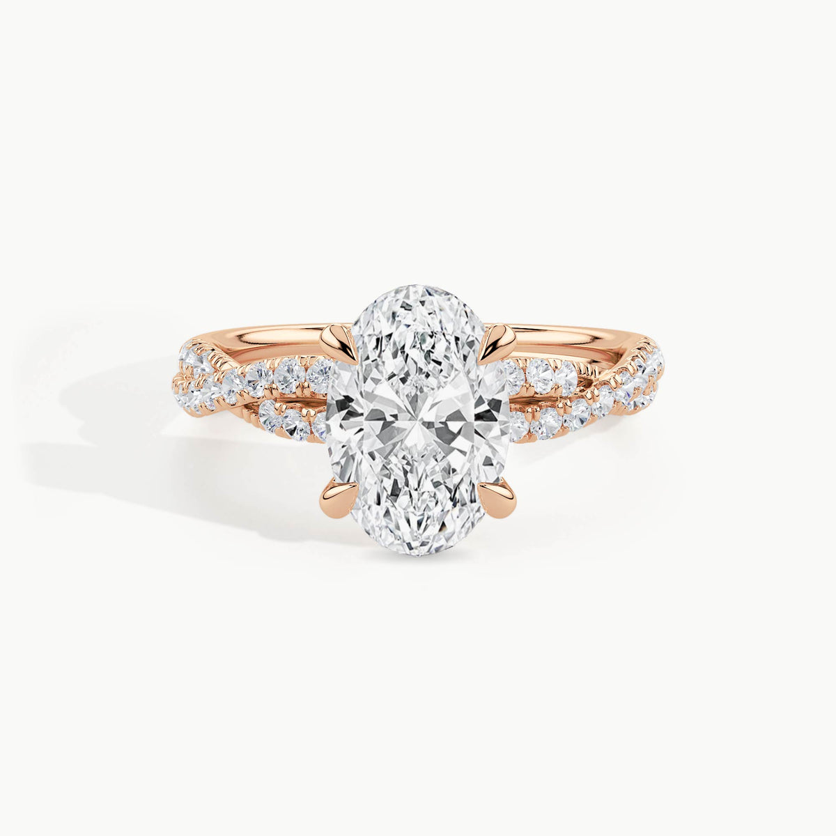 Rose Gold, Oval, down view