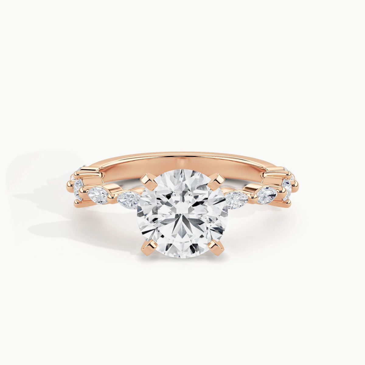 Rose Gold, Round, down view