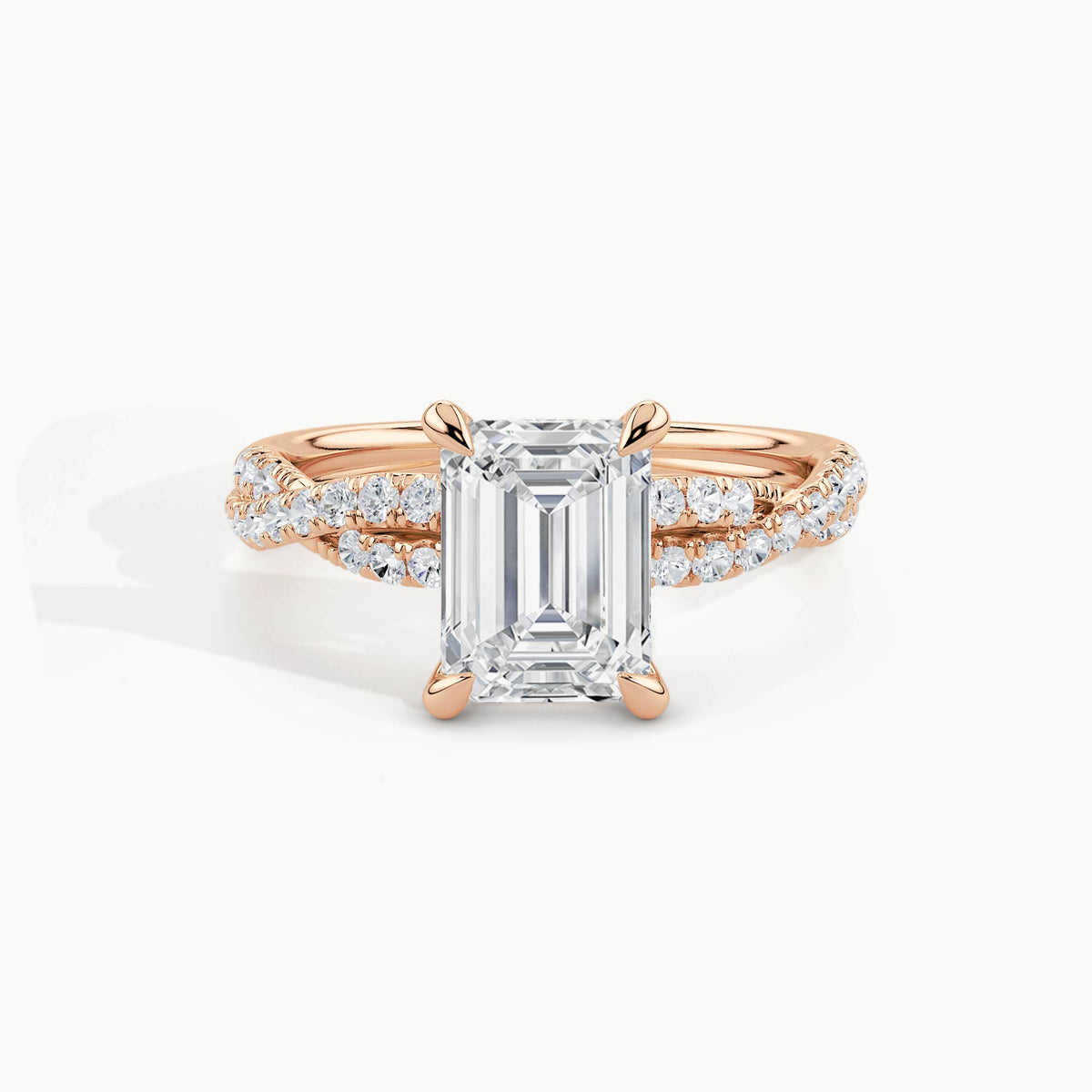 Rose Gold, Emerald, down view