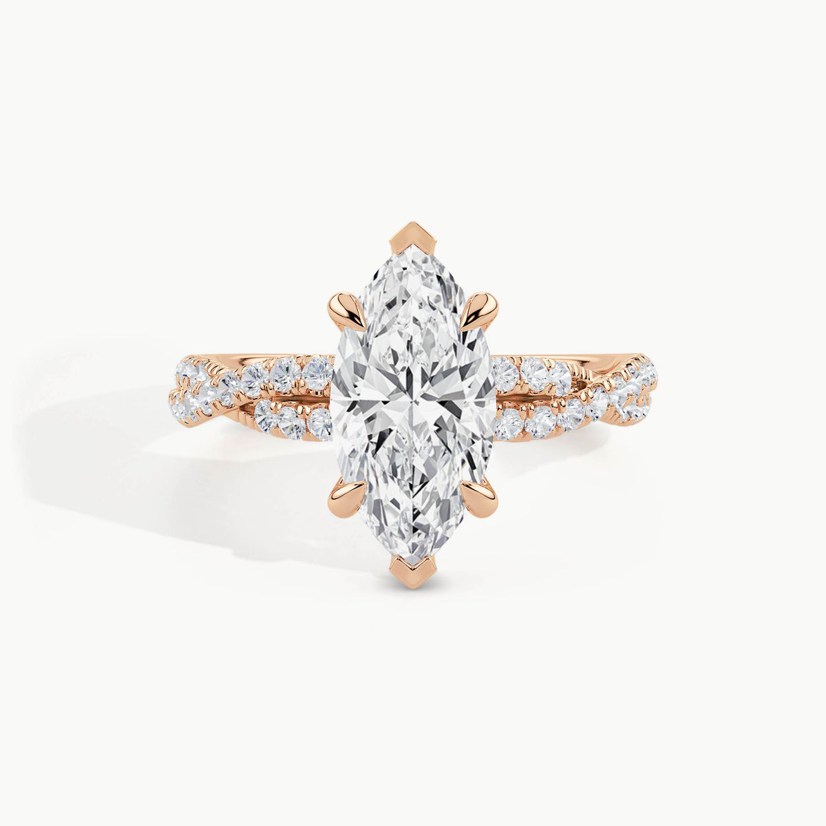 Rose Gold, Marquise, down view