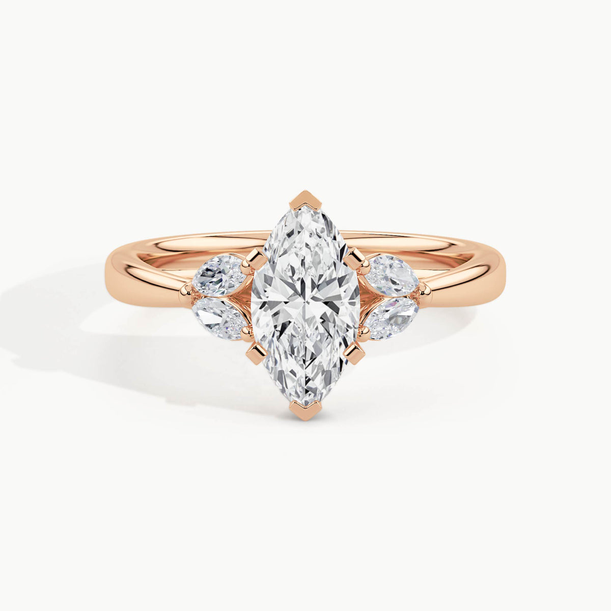 Rose Gold, Marquise, down view