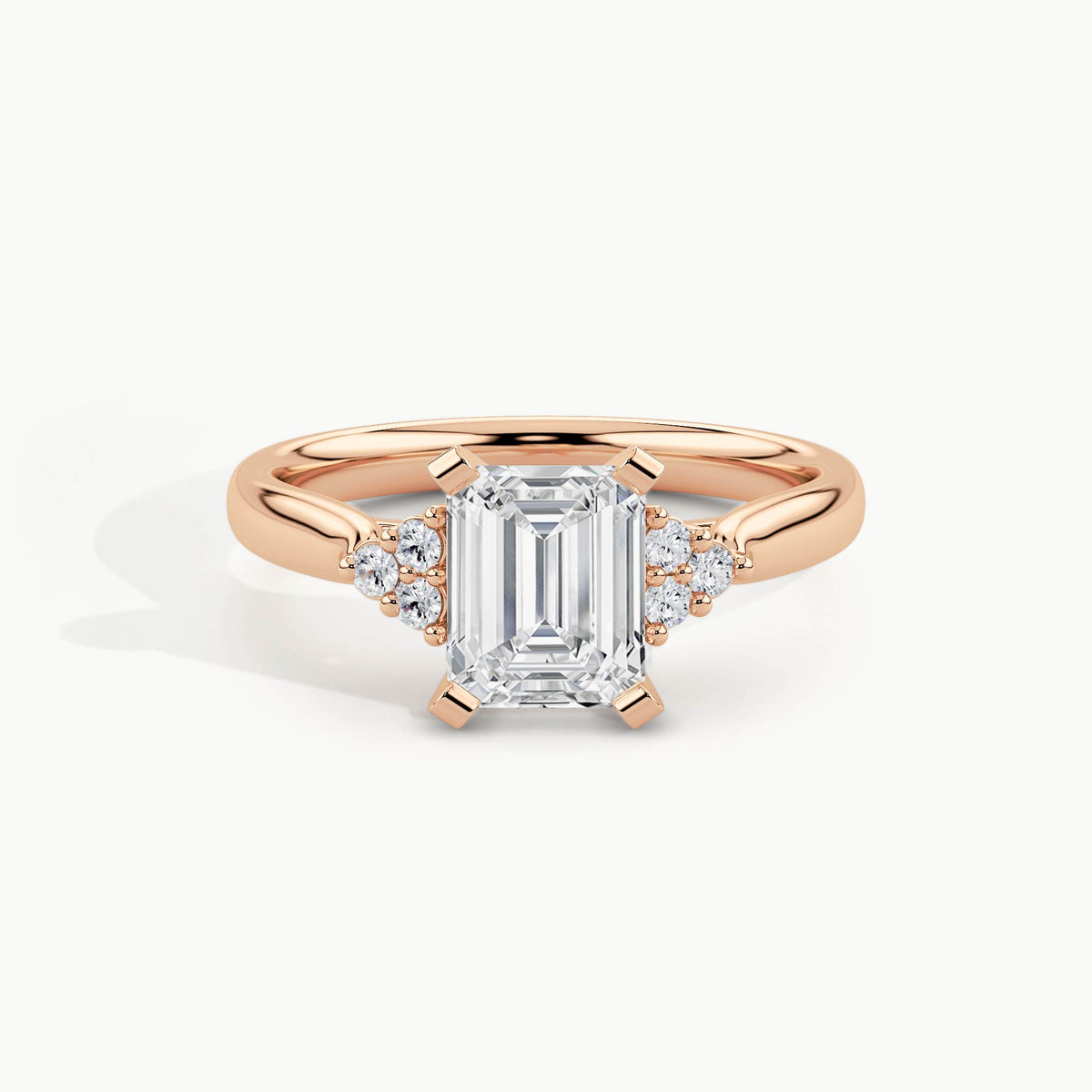Rose Gold, Emerald, down view
