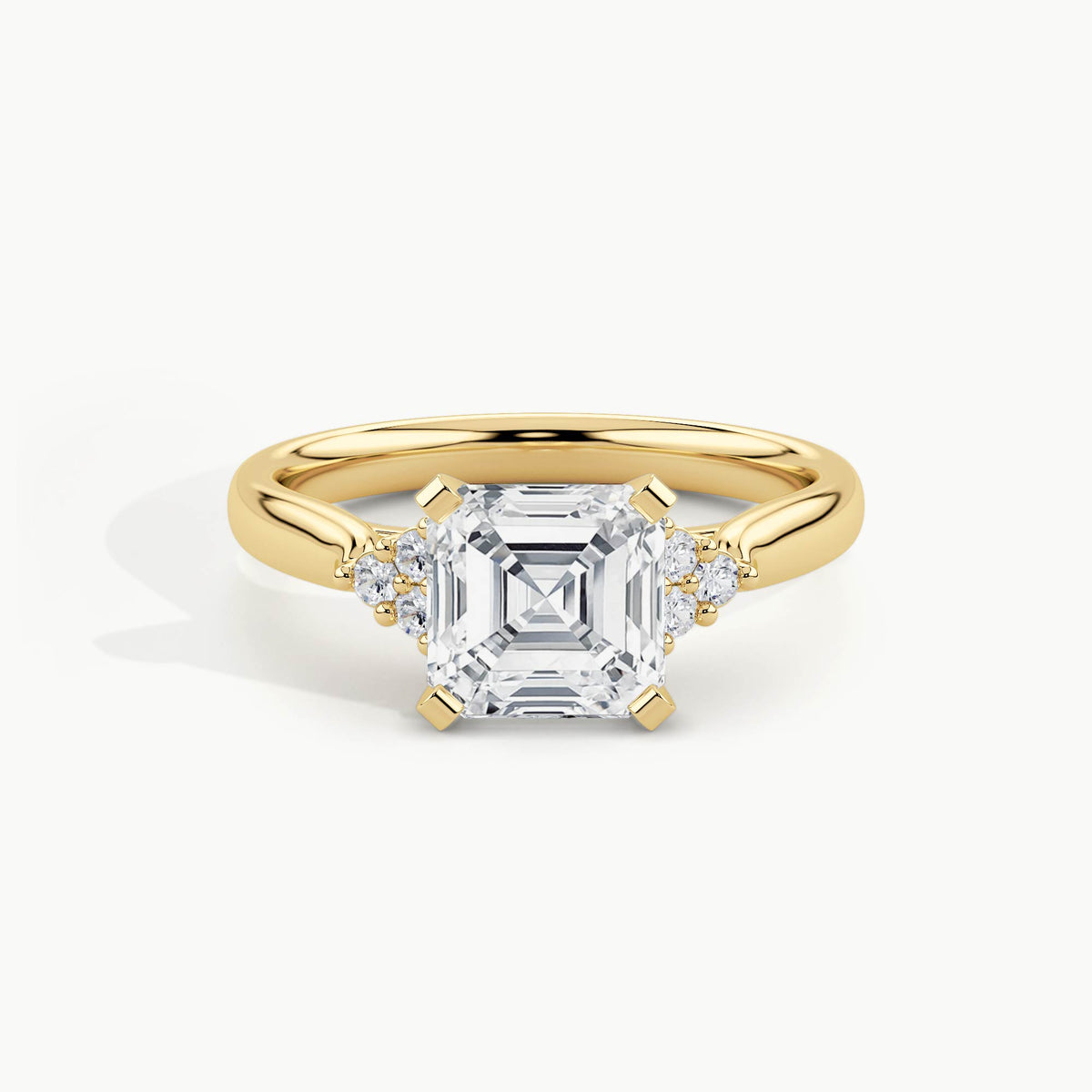 Yellow Gold, Asscher, down view