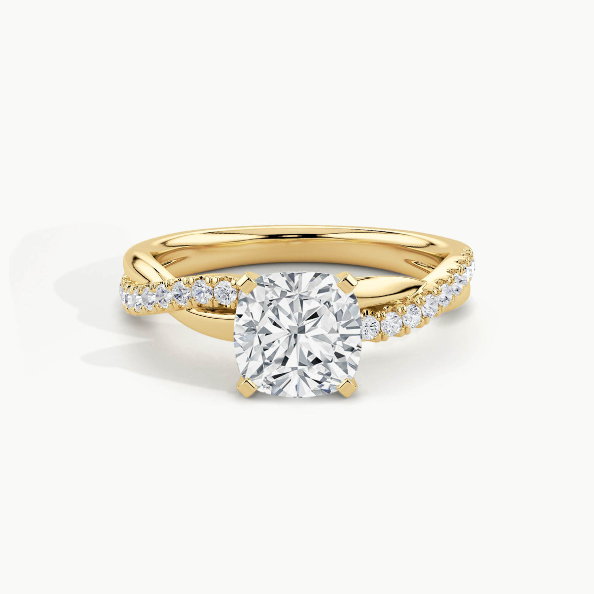 Yellow Gold, Cushion, down view